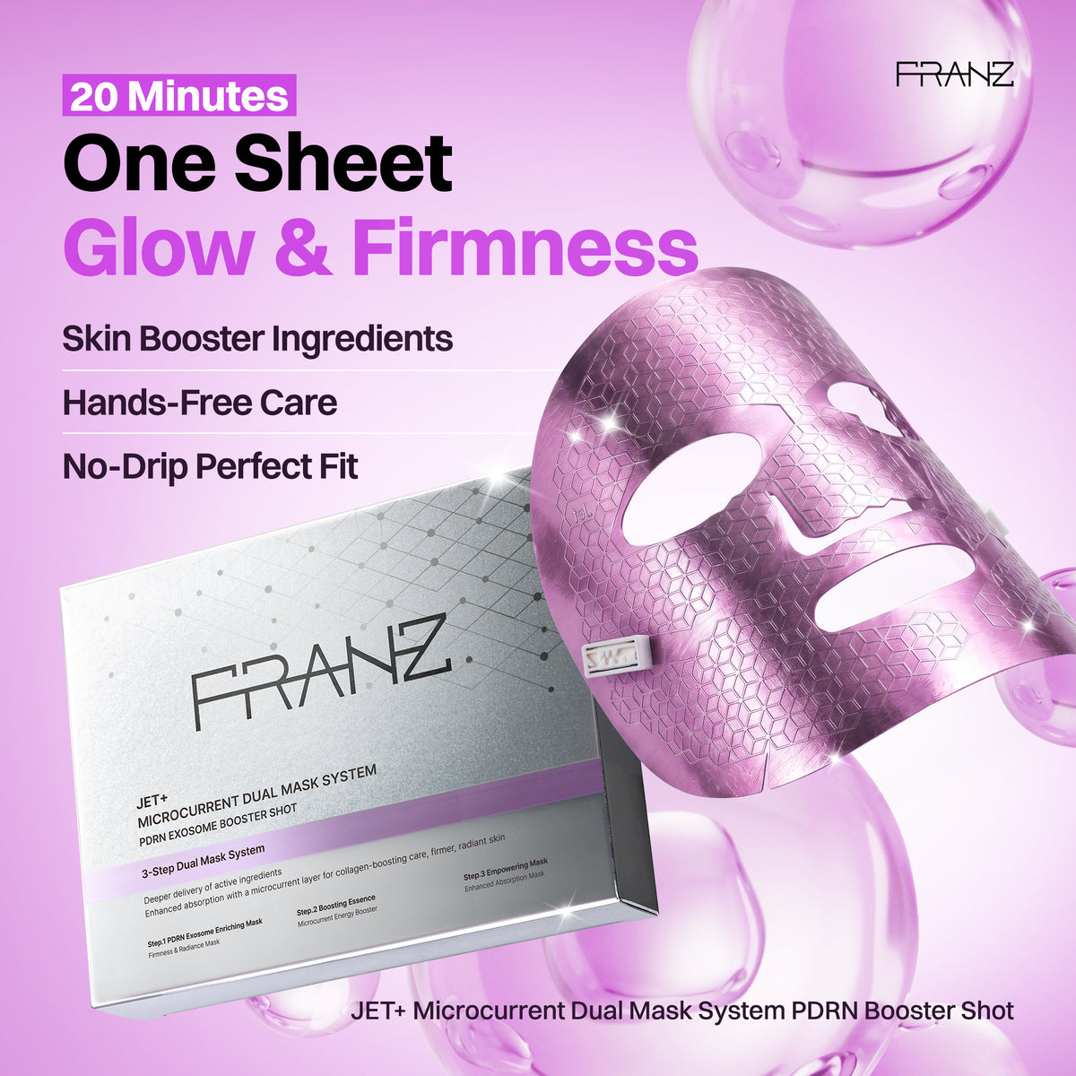 Microcurrent Dual Face Mask System with PDRN & Exosome Booster Shot 2 Sets