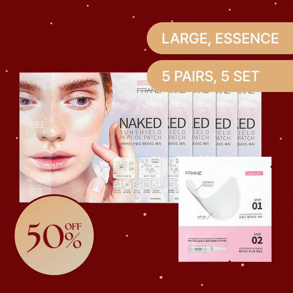 [50% OFF, 5 SET] FRANZ Naked SunShield Peptide Patch (L Size, 5 Pairs) Franz Skincare USA