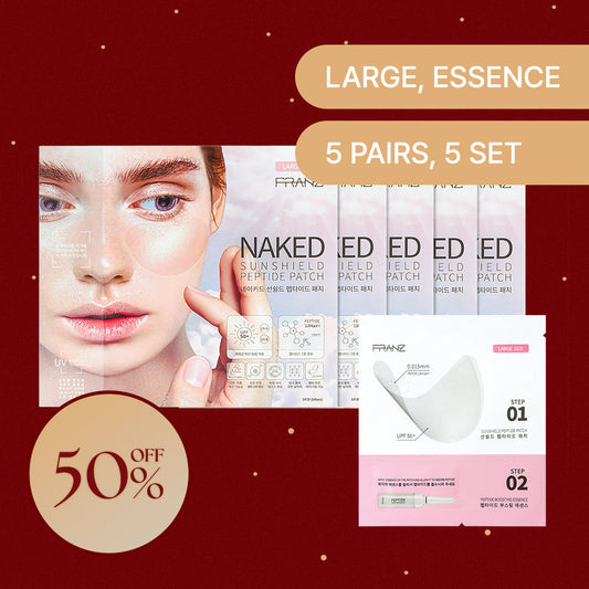 [50% OFF, 5 SET] FRANZ Naked SunShield Peptide Patch (L Size, 5 Pairs) Franz Skincare USA